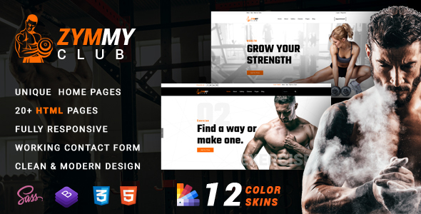 Zymmy - Fitness & Gym HTML Template